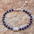 Lapis lazuli beaded bracelet, 'Forested Thailand' - Hill Tribe Lapis Lazuli Beaded Bracelet from Thailand (image 2) thumbail