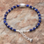 Lapis lazuli beaded bracelet, 'Forested Thailand' - Hill Tribe Lapis Lazuli Beaded Bracelet from Thailand (image 2c) thumbail
