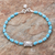 Silver beaded bracelet, 'Sky Harmony' - Karen Hill Tribe Silver and Recon. Turquoise Bracelet (image 2) thumbail