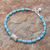 Silver beaded bracelet, 'Sky Harmony' - Karen Hill Tribe Silver and Recon. Turquoise Bracelet (image 2b) thumbail