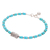Silver beaded bracelet, 'Sky Harmony' - Karen Hill Tribe Silver and Recon. Turquoise Bracelet (image 2d) thumbail