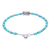 Silver beaded bracelet, 'Sky Harmony' - Karen Hill Tribe Silver and Recon. Turquoise Bracelet (image 2e) thumbail