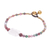 Rose quartz and agate beaded pendant bracelet, 'Magical Day' - Rose Quartz and Agate Beaded Pendant Bracelet from Thailand thumbail