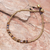 Tiger's eye beaded anklet, 'Cube Beauty' - Beaded Anklet with Cube Tiger's Eye from Thailand thumbail