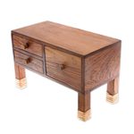 Teak wood jewelry box, 'Contemporary Dresser' - Teak Wood Jewelry Box with Three Drawers from Thailand
