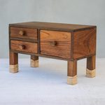 Teak wood jewelry box, 'Contemporary Dresser' - Teak Wood Jewelry Box with Three Drawers from Thailand