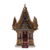 Wood spirit house, 'Lanna Temple' (16 inch) - Wood and Glass Spirit House Handcrafted in Thailand (16 in.)