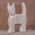 Wood sculpture, 'The Cat' - Distressed Raintree Wood Cat Sculpture from Thailand