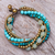 Multi-gemstone beaded torsade bracelet, 'Thai Calm' - Thai Multi-Gemstone Beaded Torsade Bracelet with Bells (image 2) thumbail