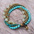 Multi-gemstone beaded torsade bracelet, 'Thai Calm' - Thai Multi-Gemstone Beaded Torsade Bracelet with Bells (image 2b) thumbail