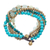 Multi-gemstone beaded torsade bracelet, 'Thai Calm' - Thai Multi-Gemstone Beaded Torsade Bracelet with Bells (image 2c) thumbail