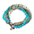 Multi-gemstone beaded torsade bracelet, 'Thai Calm' - Thai Multi-Gemstone Beaded Torsade Bracelet with Bells (image 2d) thumbail