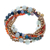Multi-gemstone beaded torsade bracelet, 'Thai Vibrance' - Multi-Gemstone Beaded Torsade Bracelet with Bells thumbail