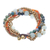 Multi-gemstone beaded torsade bracelet, 'Thai Vibrance' - Multi-Gemstone Beaded Torsade Bracelet with Bells (image 2d) thumbail