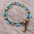 Calcite beaded macrame bracelet, 'Blooming with Love' - Calcite Beaded Macrame Bracelet from Thailand (image 2b) thumbail