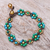 Serpentine beaded macrame bracelet, 'Blooming with Love' - Serpentine Beaded Macrame Bracelet from Thailand (image 2) thumbail