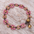 Quartz beaded macrame bracelet, 'Blooming with Love' - Pink Quartz Beaded Macrame Bracelet from Thailand (image 2b) thumbail