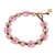 Quarzperlen-Makramee-Armband, 'Blooming with Love' (Mit Liebe blühen) - Makramee-Armband mit rosa Quarzperlen aus Thailand