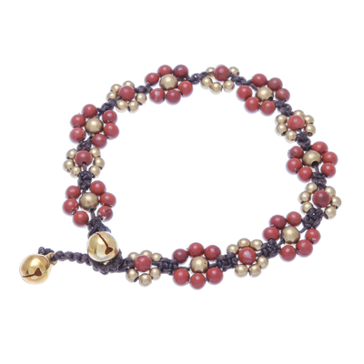 Jaspis-Perlen-Makramee-Armband - Jaspis-Perlen-Makramee-Armband aus Thailand