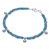 Silver beaded charm bracelet, 'Lovely Sky' - Karen Silver and Recon. Turquoise Beaded Charm Bracelet