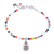 Chalcedony beaded bracelet, 'Hill Tribe Rainbow' - Chalcedony Beaded Bracelet with Karen Silver Charm thumbail