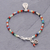 Chalcedony beaded bracelet, 'Hill Tribe Rainbow' - Chalcedony Beaded Bracelet with Karen Silver Charm