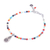 Chalcedony beaded bracelet, 'Hill Tribe Rainbow' - Chalcedony Beaded Bracelet with Karen Silver Charm (image 2e) thumbail