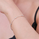 Silver beaded bracelet, 'Cute Hill Tribe' - Spiral Pattern Karen Silver Beaded Bracelet from Thailand