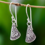 Silver dangle earrings, 'Hill Tribe Cones' - Conical Karen Silver Dangle Earrings from Thailand