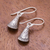 Silberne Ohrhänger - Konische Karen-Ohrhänger aus Silber aus Thailand