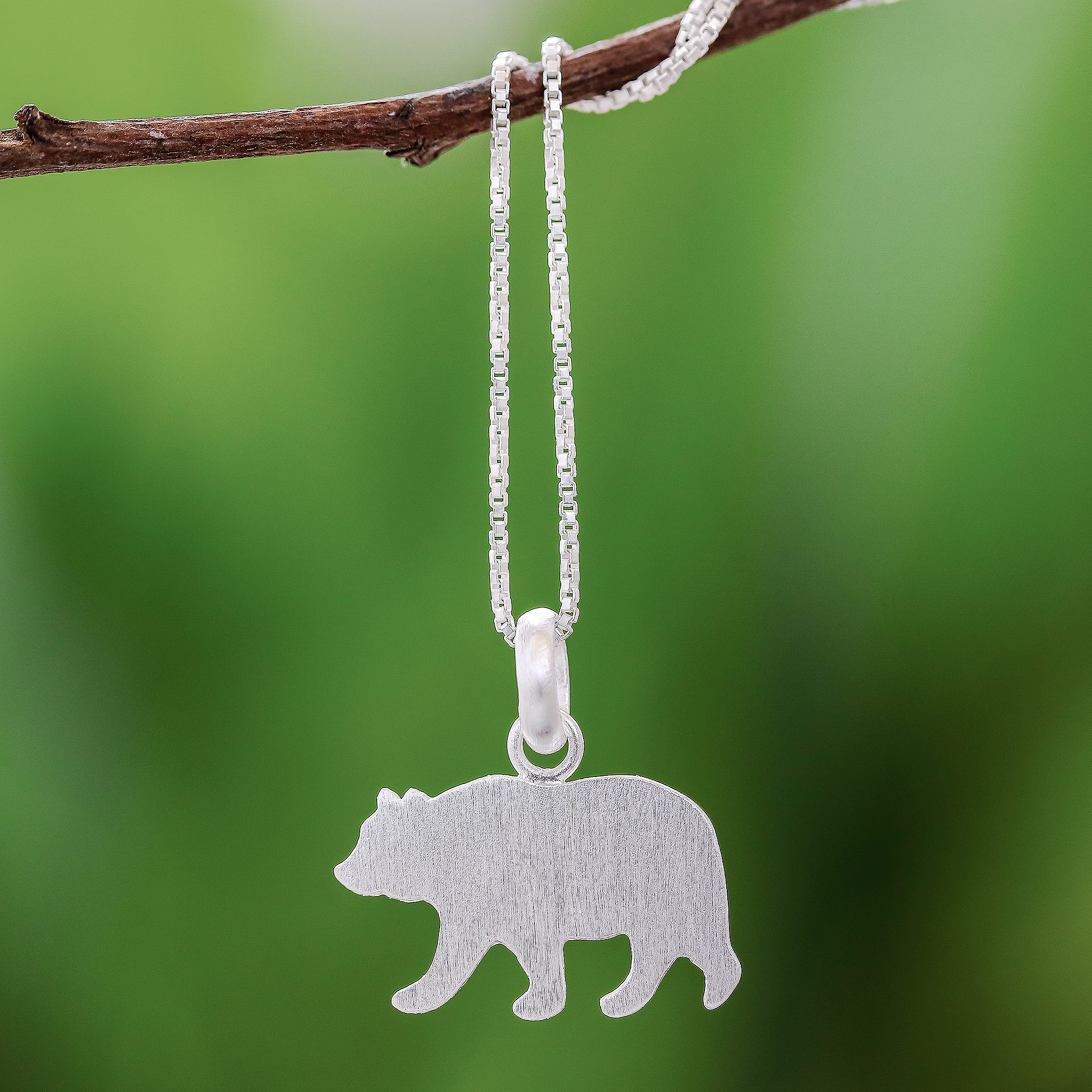 Bear Pendant in Sterling Silver