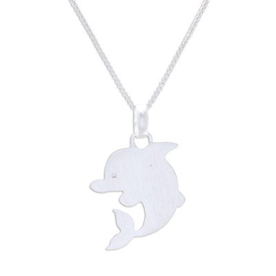 Collar colgante de plata esterlina - Collar con colgante de delfín de plata esterlina de Tailandia