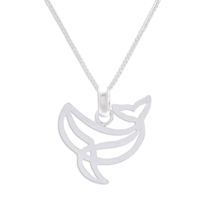 Sterling Silver Whale Pendant Necklace from Thailand