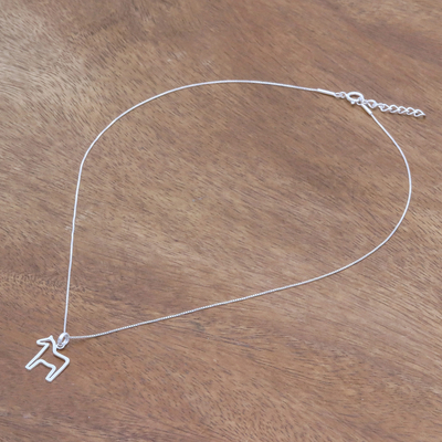 Halskette mit Anhänger aus Sterlingsilber - Halskette mit Pferdeanhänger aus Sterlingsilber aus Thailand