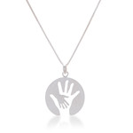 Sterling silver pendant necklace, 'Generations' - Hand Motif Inspirational Sterling Silver Pendant Necklace