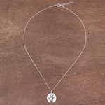 Sterling silver pendant necklace, 'Generations' - Hand Motif Inspirational Sterling Silver Pendant Necklace