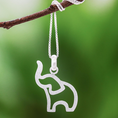 Elephant Pendant with Chain (Size 20) in 18K Gold Vermeil Sterling Silver,  Silver Wt. 6.22 Gms - 4166206 - TJC