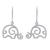 Sterling silver dangle earrings, 'Curled Ears' - Curly Sterling Silver Elephant Dangle Earrings thumbail