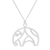 Halskette mit Anhänger aus Sterlingsilber - Gebogene Halskette mit Elefantenanhänger aus Sterlingsilber