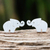 Sterling silver stud earrings, 'Curled Trunks' - Sterling Silver Elephant Stud Earrings with Curled Trunks (image 2) thumbail