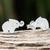 Aretes de plata de ley - Aretes de Elefante en Plata de Ley con Troncos Rizados