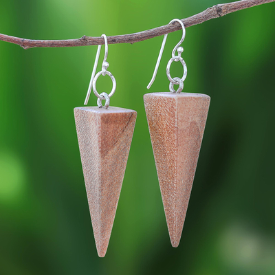 Pyramid Dangle Hook Earrings