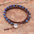Variscite beaded wrap bracelet, 'Stellar Blue' - Blue Variscite Beaded Wrap Bracelet from Thailand thumbail