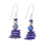 Lapis lazuli and variscite beaded dangle earrings, 'Stone Stacks' - Lapis Lazuli and Variscite Beaded Dangle Earrings thumbail
