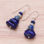 Lapis lazuli and variscite beaded dangle earrings, 'Stone Stacks' - Lapis Lazuli and Variscite Beaded Dangle Earrings (image 2b) thumbail