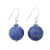 Lapis lazuli dangle earrings, 'Round Charm' - Round Lapis Lazuli Dangle Earrings from Thailand thumbail