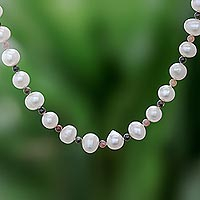 Collar de perlas cultivadas y turmalina, 'Colorful Palace' - Collar de perlas cultivadas y turmalina de Tailandia
