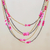 Quartz and agate beaded strand necklace, 'Boho Elegance in Pink' - Pink Quartz and Agate Beaded Strand Necklace from Thailand (image 2b) thumbail