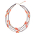 Carnelian beaded strand necklace, 'Boho Elegance in Red-Orange' - Carnelian Beaded Strand Necklace from Thailand (image 2a) thumbail