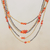Carnelian beaded strand necklace, 'Boho Elegance in Red-Orange' - Carnelian Beaded Strand Necklace from Thailand (image 2b) thumbail